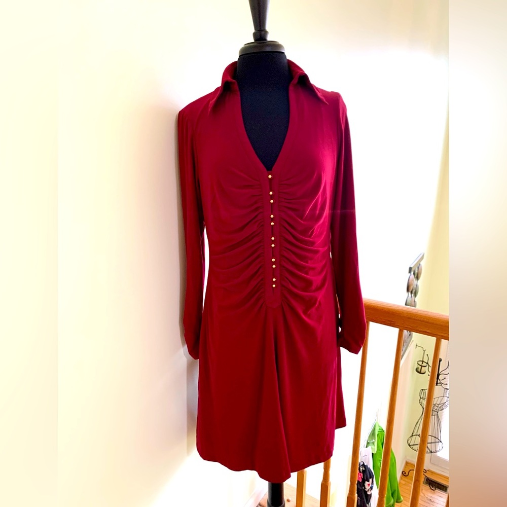 Burgundy dress by Cache